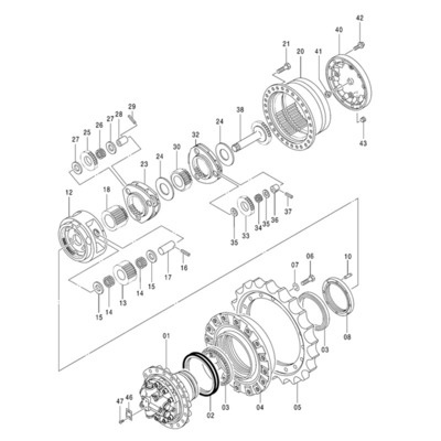 Eixo de caixa de engrenagens 320C do balanço do eixo de Swing Motor Pinion da máquina escavadora 148-4636 Cat320c
